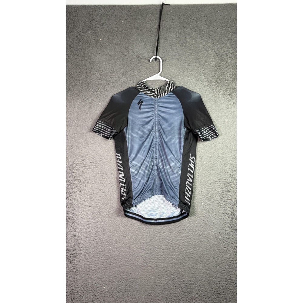Specialized Mens Cycling Jersey Blue Black Dot XS Short Sleeve‎ Full Zip Shirt